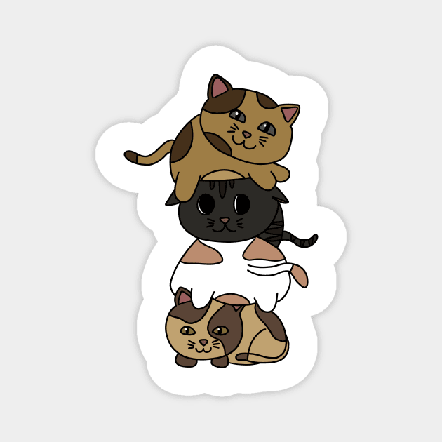 Cute Kitten Cats Stacked Magnet by logiamerch