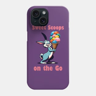 Rabbit carrying colorful ice cream Phone Case