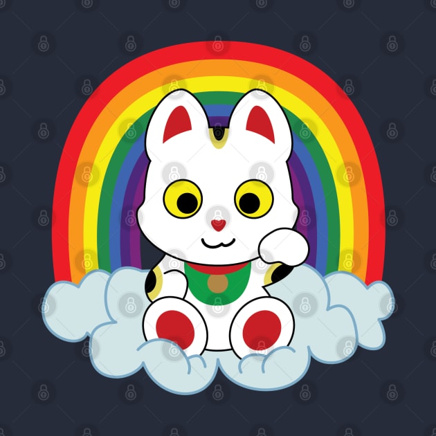 Rainbow Maneki Neko by StineBrunson