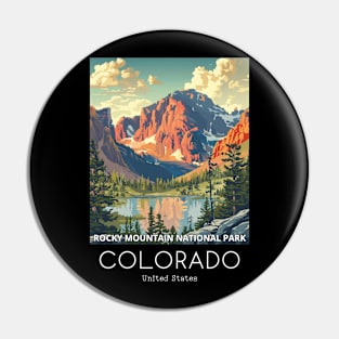 A Vintage Travel Illustration of the Rocky Mountain National Park - Colorado - US Pin