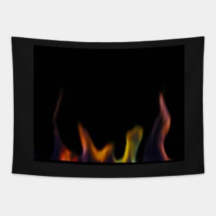 Red, Purple, and Green Colored Flames Tapestry