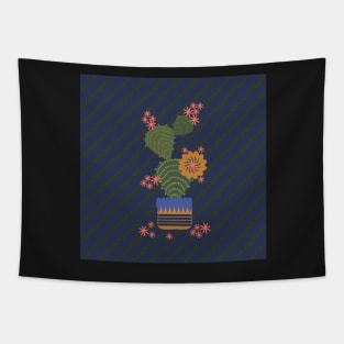 Triangles on the Diagonal - Nightime Cactus Tapestry