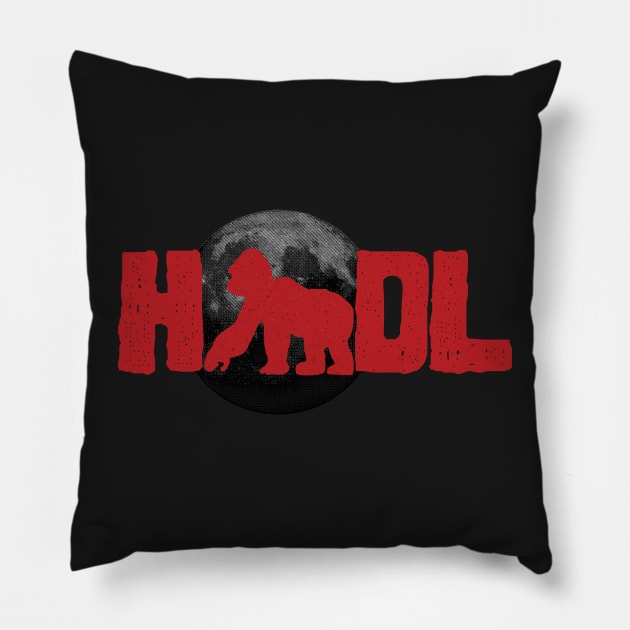 HODL Ape  Moon Pillow by pelagio