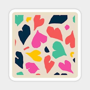 Colorful Matisse Hearts Magnet