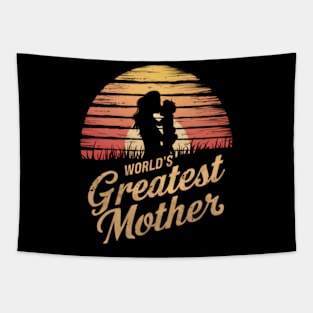 World's Greatest mother vintage retro sunset Tapestry