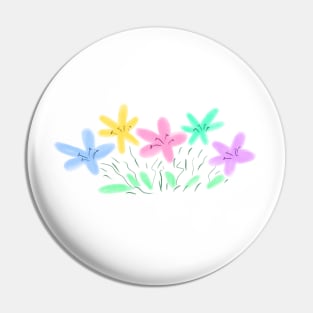 Pink blue floral watercolor art Pin