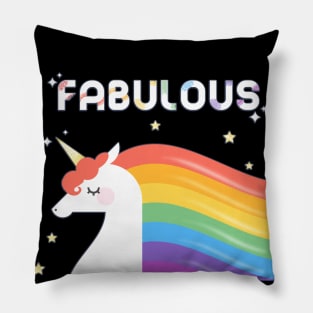 Fabulous Sparkling Rainbow Unicorn Pillow