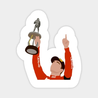 Charles Leclerc after winning the 2019 Belgian Grand Prix at Spa Francorchamps Magnet