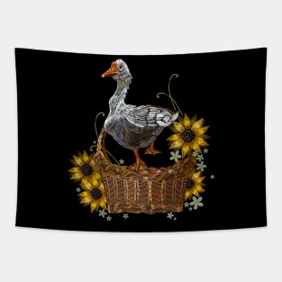 goose wicker basket embroider Tapestry