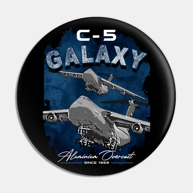 C-5 Galaxy Aluminium Overcast Pin by aeroloversclothing