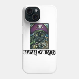 Beware of Pirates - Design 3 - Black Cat Phone Case