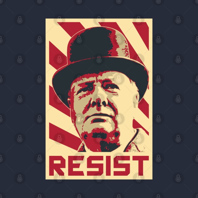 Winston Churchill Resist Retro Propaganda by Nerd_art