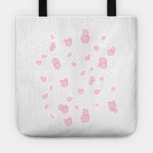 pink bubbles on blue Tote