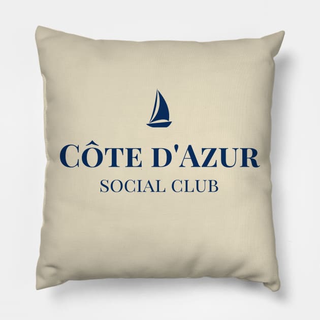 Côte d'Azur Social Club French Gift Pillow by yourstruly