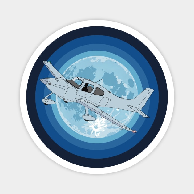 Cirrus SR22 Full Moon Magnet by Kassi Skye