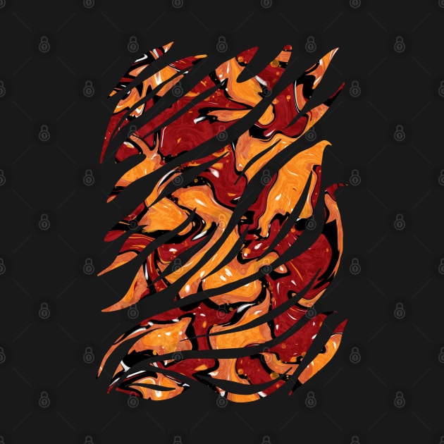 Fiery abstract, flames geometric shapes by NadiaChevrel