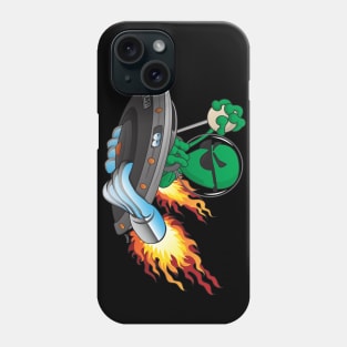 UFO Alien Hot Rod Cartoon Illustration Phone Case