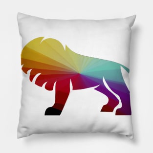 Cute Color Gradient Lion Shape Drawing Pillow