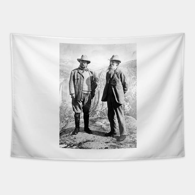 Theodore Roosevelt & John Muir Yosemite National Park California Tapestry by blueduckstuff