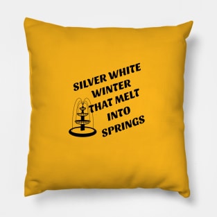 Silver white winter that melt into springs Pillow