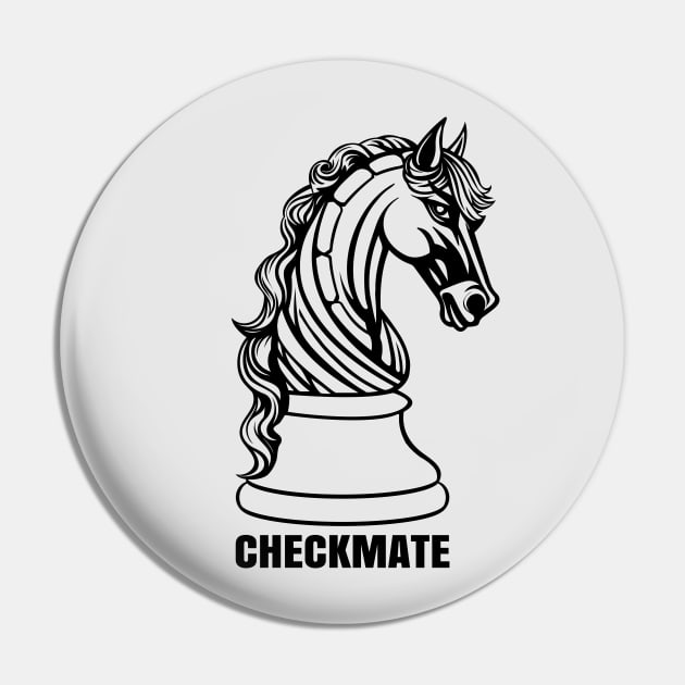 Checkmate - Horse Chess Piece Pin by ronr3d