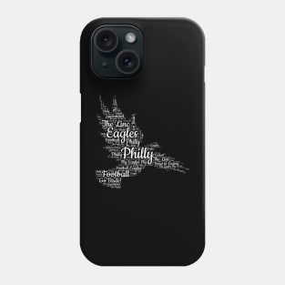 Philly birds script white word art football Phone Case