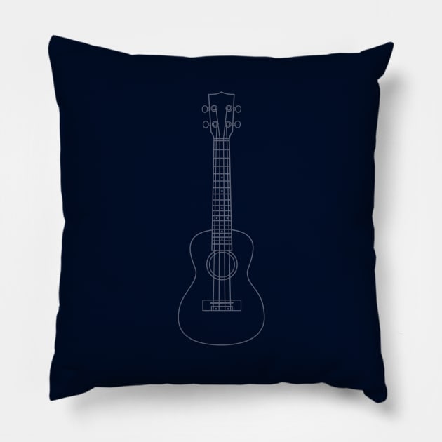 Ukulele Tenor Concert Soprano Outline Pillow by nightsworthy