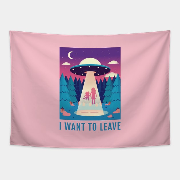 UFO space cat Tapestry by crealizable