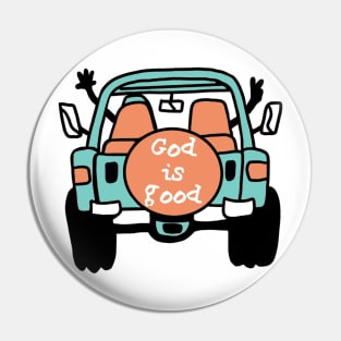 God is Good Jeep Pin