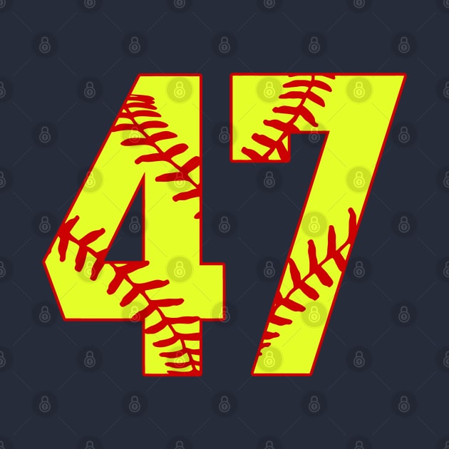 Fastpitch Softball Number 47 #47 Softball Shirt Jersey Uniform Favorite Player Biggest Fan by TeeCreations