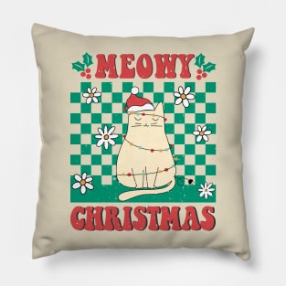 Meowy Christmas Cat Pillow