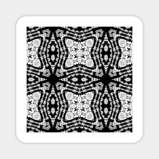 Black And White Floral Magnet