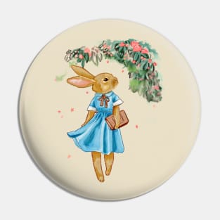 Little Bunny Bookworm Pin