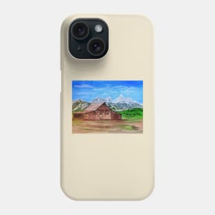 Barn at the Grand Teton Mountain Range Phone Case