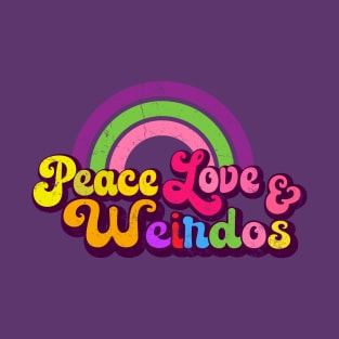Peace Love Weirdos - Retro Rainbow T-Shirt