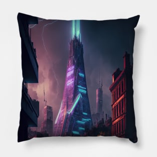 The Shard cyberpunk style Pillow