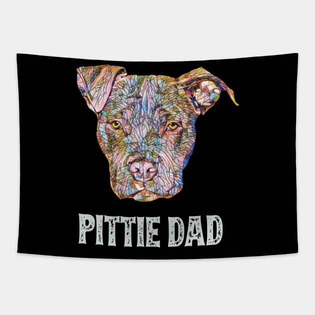 American Pit Bull Terrier Dad Father's Day Gift Tapestry by DoggyStyles