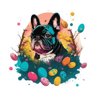 French Bulldog Easter Egg Spring Floral Painting Dog Lover Art T-Shirt