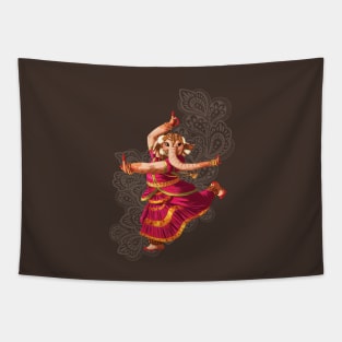 Indian elephant dancer on magenta background Tapestry