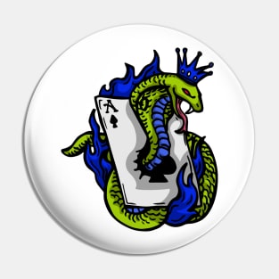 Snake Cobra Fire Green Blue Pin