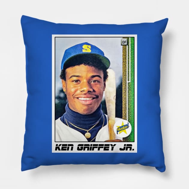 Ken Griffey Jr Rookie Card Pillow by darklordpug