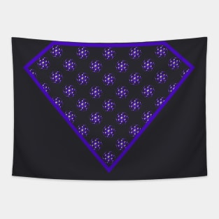 Yin Yang Diamond Design - Purple Color with a Ball Effect Pattern Tapestry