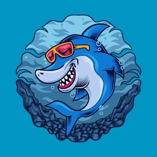 Smiling Shark Surfer T-Shirt