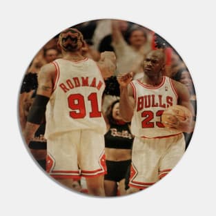 Dennis Rodman and Michael Jordan in Chicago Bulls Pin