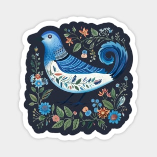 Blue Bird Scandinavian Art Magnet