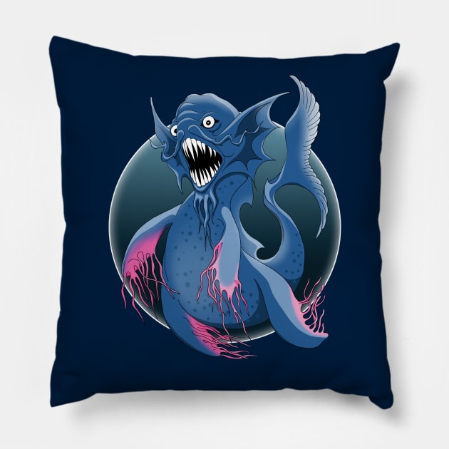 Sea monster Pillow by TMBTM