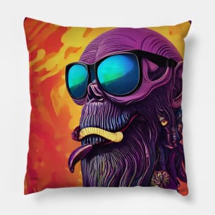 crazy monkey psychedelic Pillow