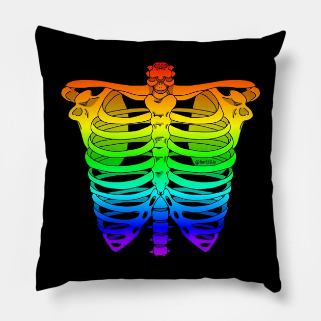 Rainbow Ribcage Pillow by Bat13SJx