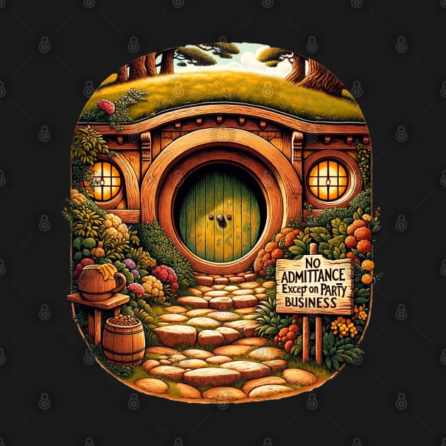 Enchanted Hobbit Haven: Whimsical Fantasy Door Art by Doming_Designs