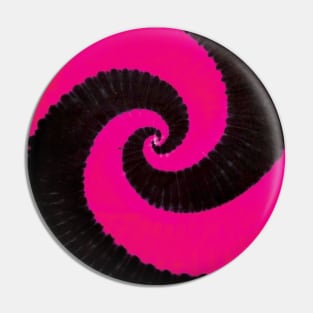 Spiral Pink Black Tie Dye Pin